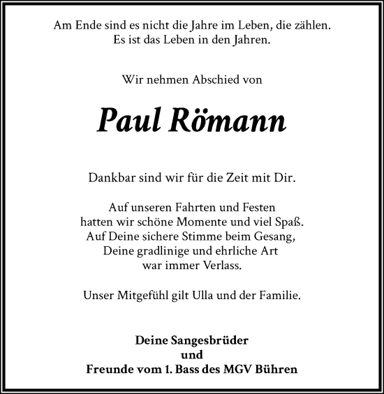 Anzeige von Paul Römann von OM-Medien