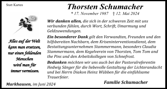 Anzeige von Thorsten Schumacher von OM-Medien