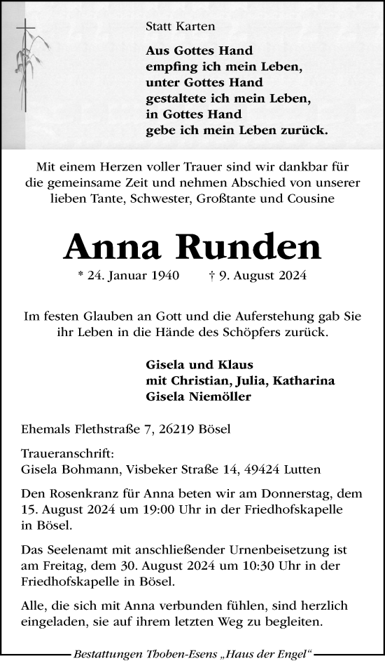 Anzeige von Anna Runden von OM-Medien