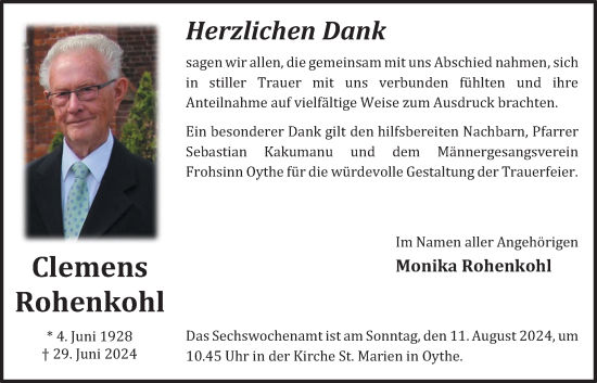 Anzeige von Clemens Rohenkohl von OM-Medien