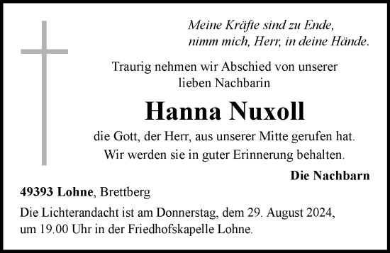 Anzeige von Hanna Nuxoll von OM-Medien