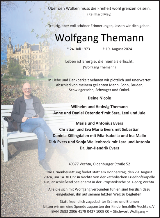 Anzeige von Wolfgang Themann von OM-Medien