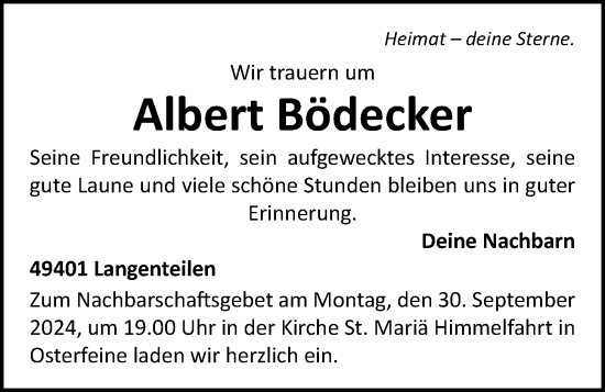 Anzeige von Albert Bödecker von OM-Medien