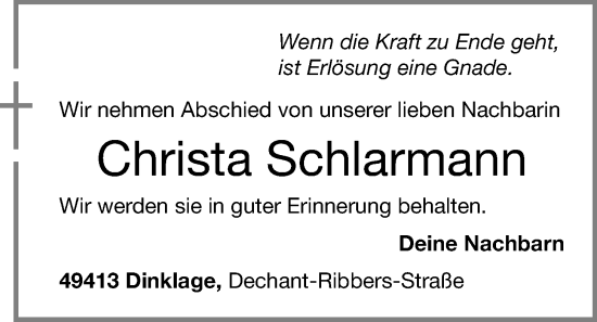 Anzeige von Christa Schlarmann von OM-Medien