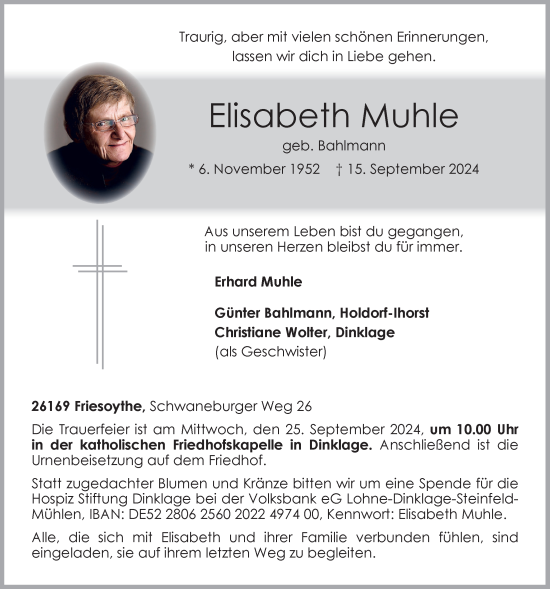 Anzeige von Elisabeth Muhle von OM-Medien