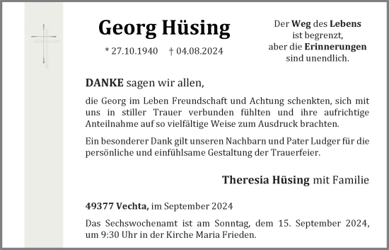 Anzeige von Georg Hüsing von OM-Medien