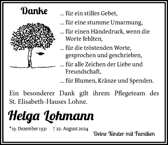 Anzeige von Helga Lohmann von OM-Medien