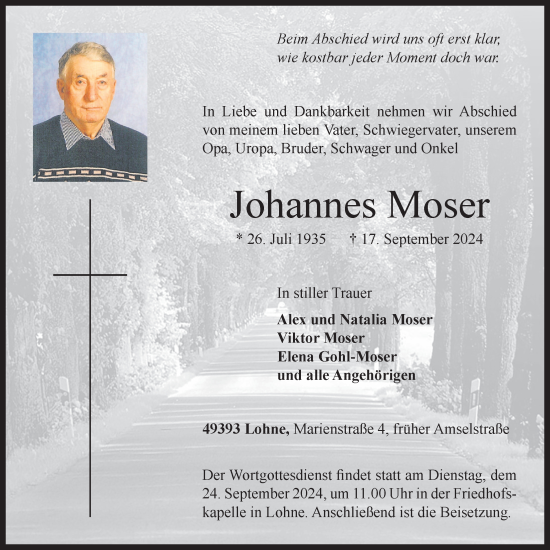 Anzeige von Johannes Moser von OM-Medien