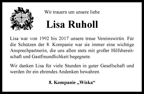 Anzeige von Lisa Ruholl von OM-Medien