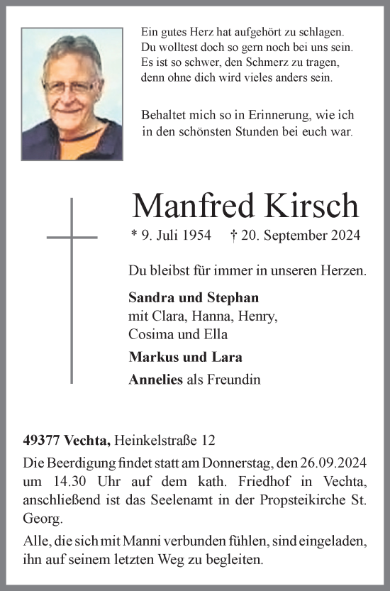 Anzeige von Manfred Kirsch von OM-Medien