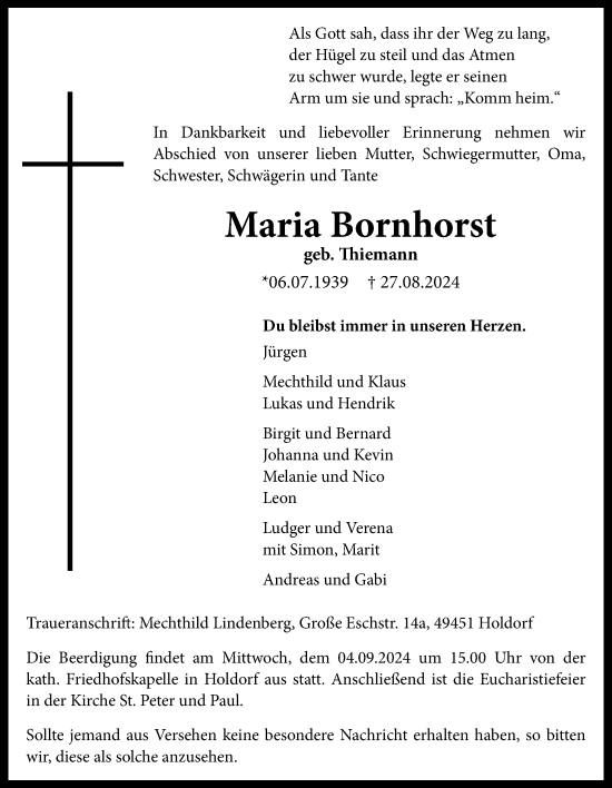 Anzeige von Maria Bornhorst von OM-Medien