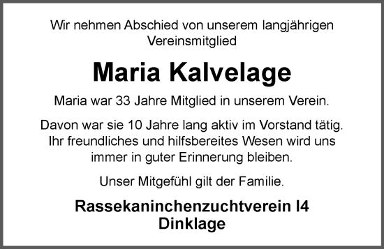 Anzeige von Maria Kalvelage von OM-Medien