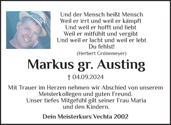 Anzeige von Markus gr. Austing von OM-Medien