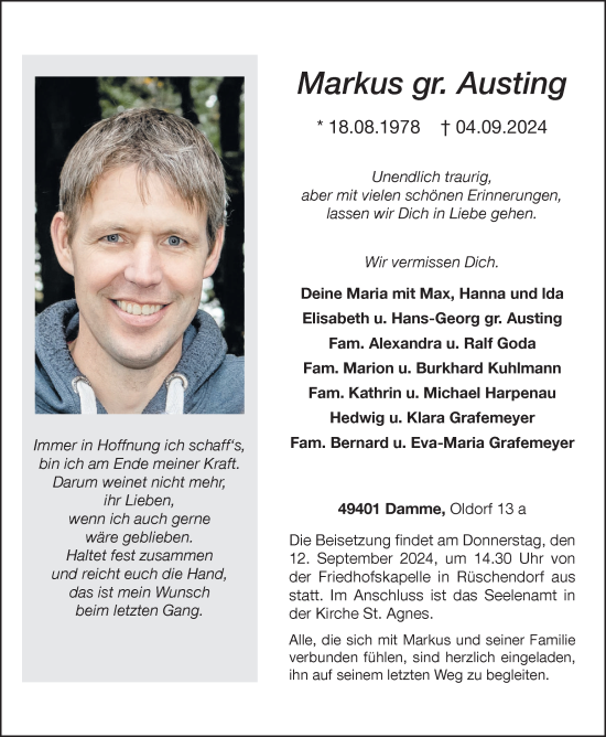 Anzeige von Markus gr. Austing von OM-Medien