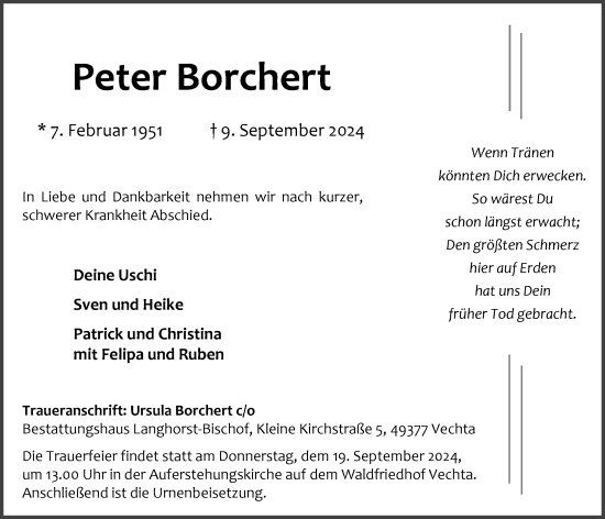 Anzeige von Peter Borchert von OM-Medien