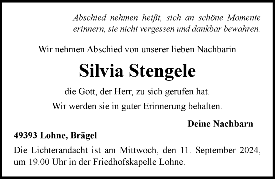 Anzeige von Silvia Stengele von OM-Medien