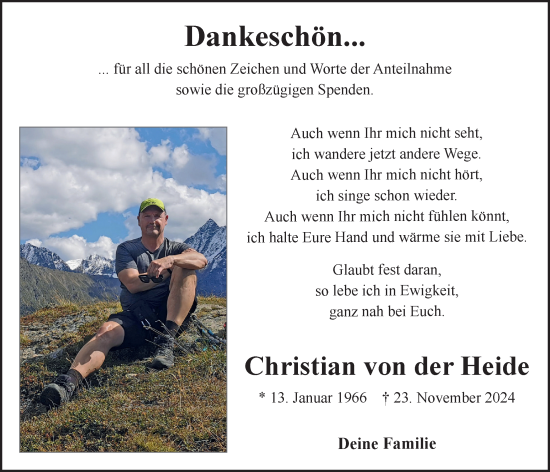 Anzeige von Christian von der Heide von OM-Medien