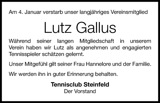 Anzeige von Lutz Gallus von OM-Medien